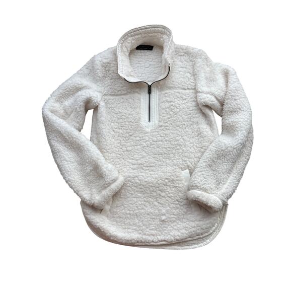 Abercrombie White Sherpa Fleece Pullover Size S - Picture 2 of 4